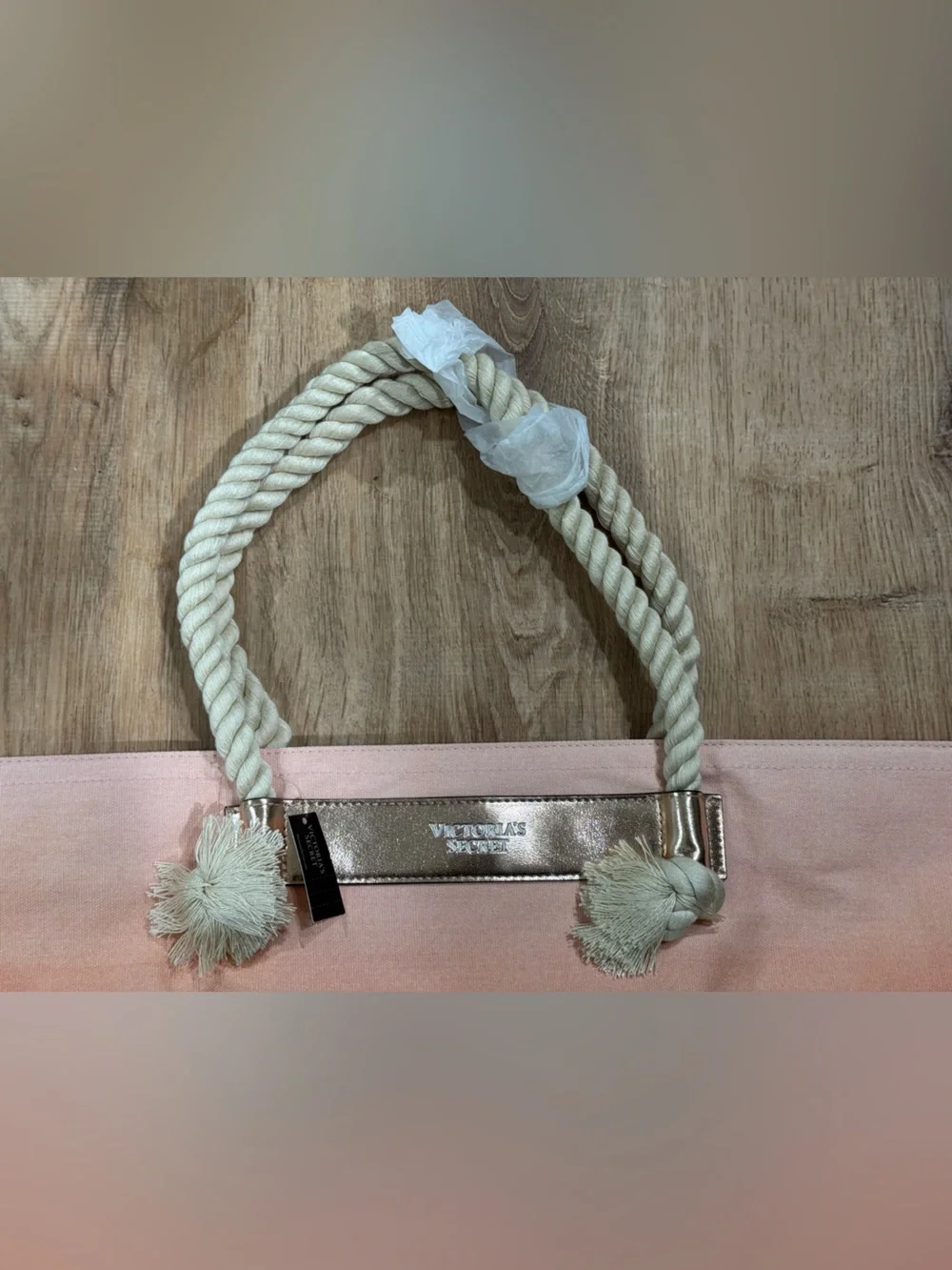 NEW Victoria’s Secret Peach Ombre Rope Handle Tote Bag